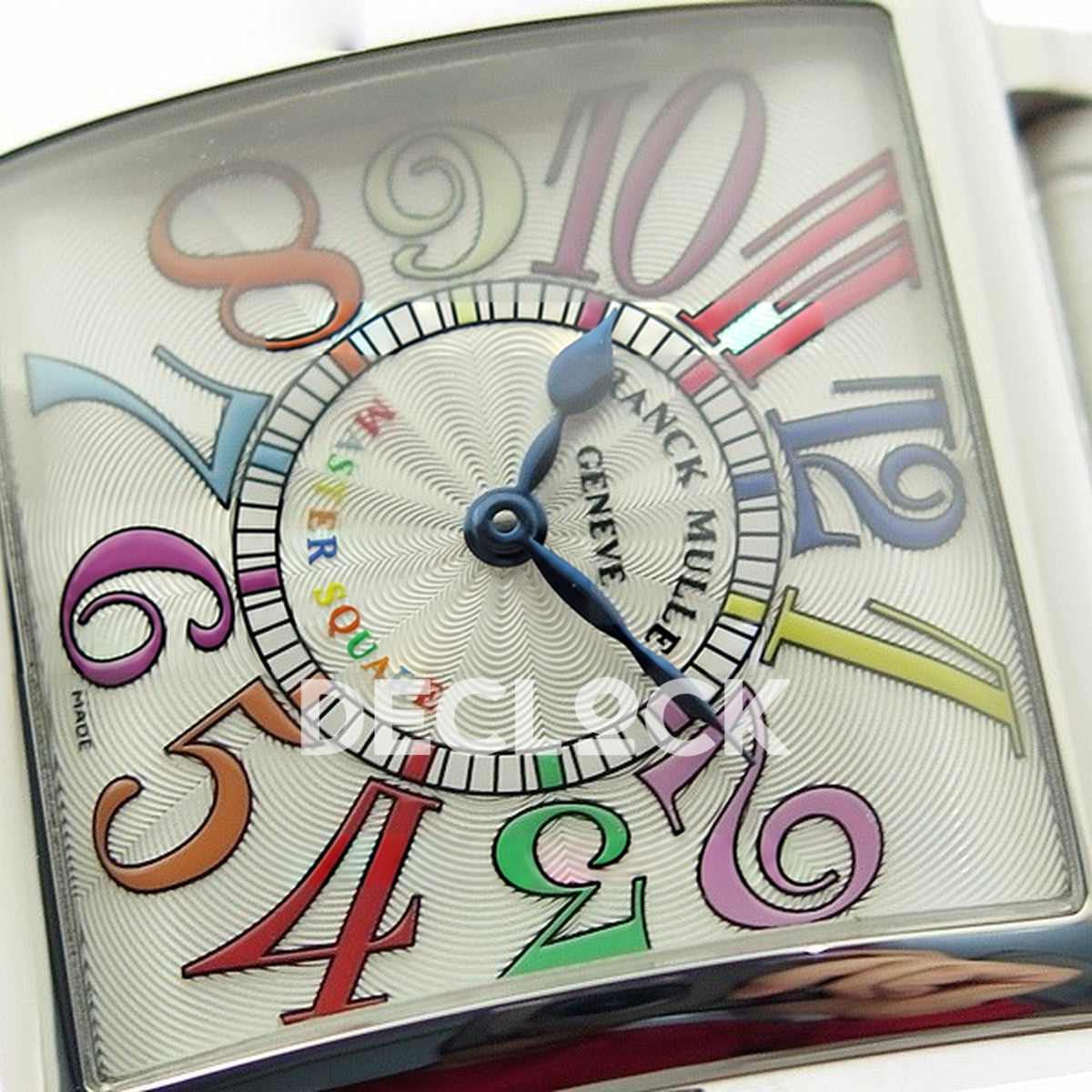 Franck Muller Master Square White Multicolor Arabic Dial White Leather - Dial close-up