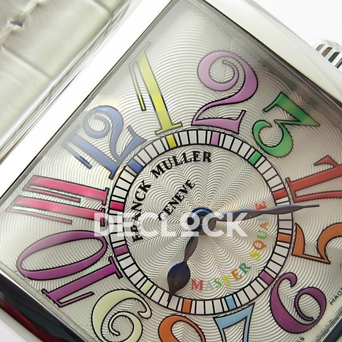 Franck Muller Master Square White Multicolor Arabic Dial White Leather - Dial texture