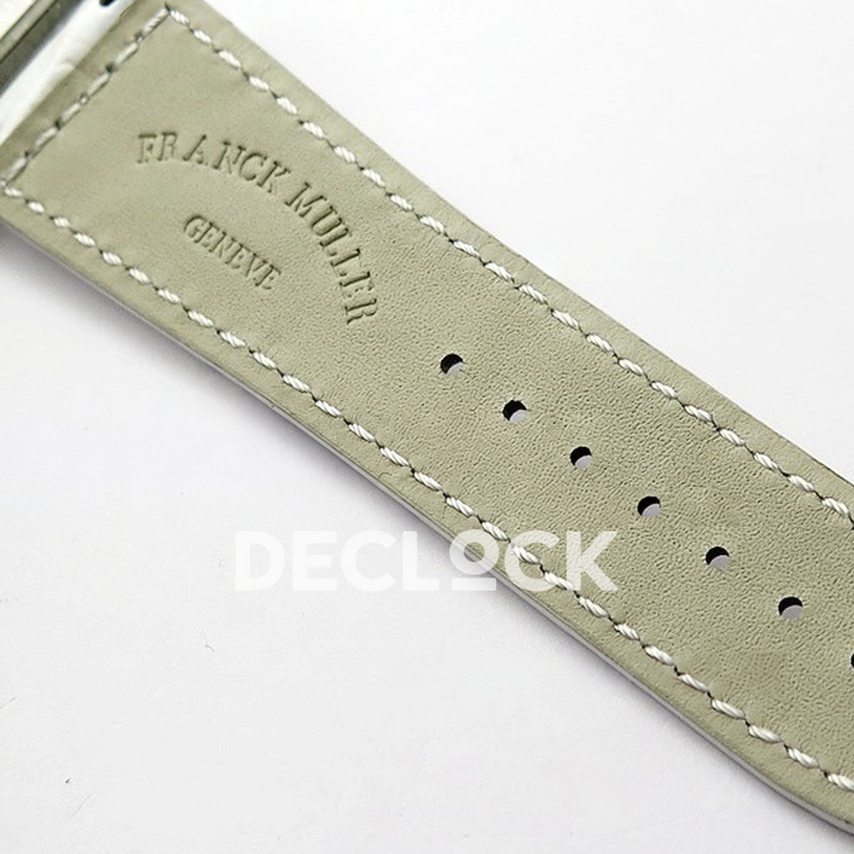 Franck Muller Master Square White Multicolor Arabic Dial White Leather - Leather strap reverse