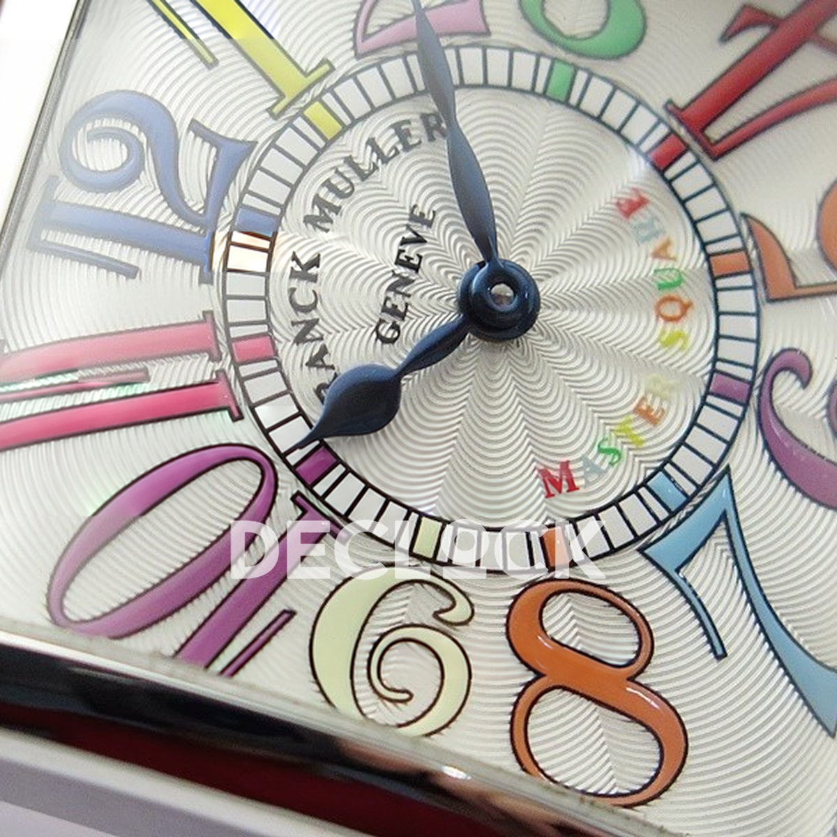 Franck Muller Master Square White Multicolor Arabic Dial White Leather - Numerals detail