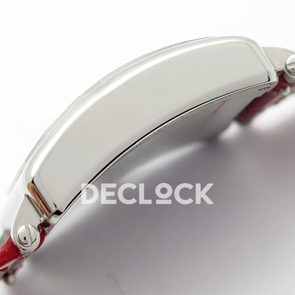 Franck Muller Master Square White Multicolor Roman Dial Red Leather - Case side profile