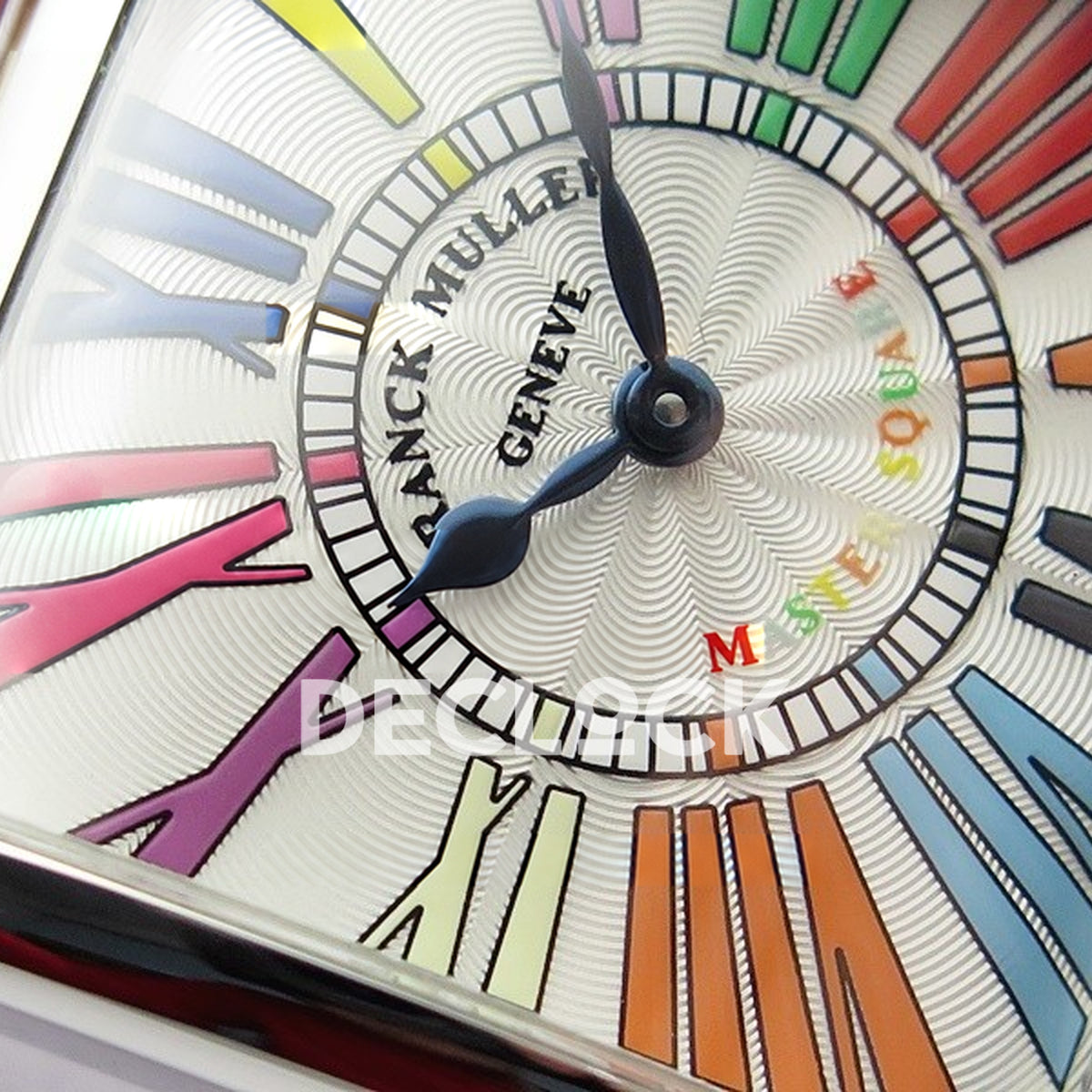 Franck Muller Master Square White Multicolor Roman Dial Red Leather - Numerals detail