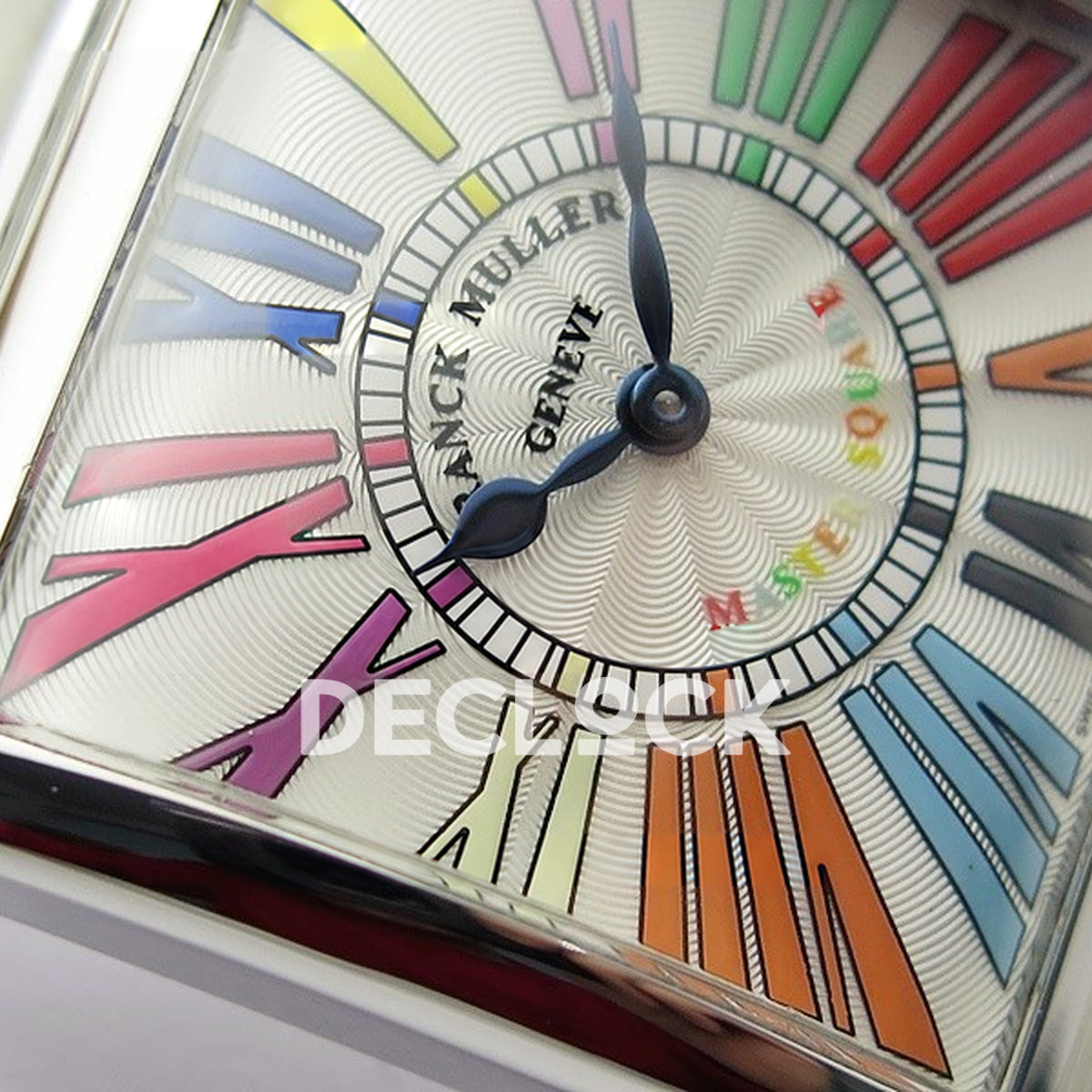 Franck Muller Master Square White Multicolor Roman Dial White Leather - Numerals detail