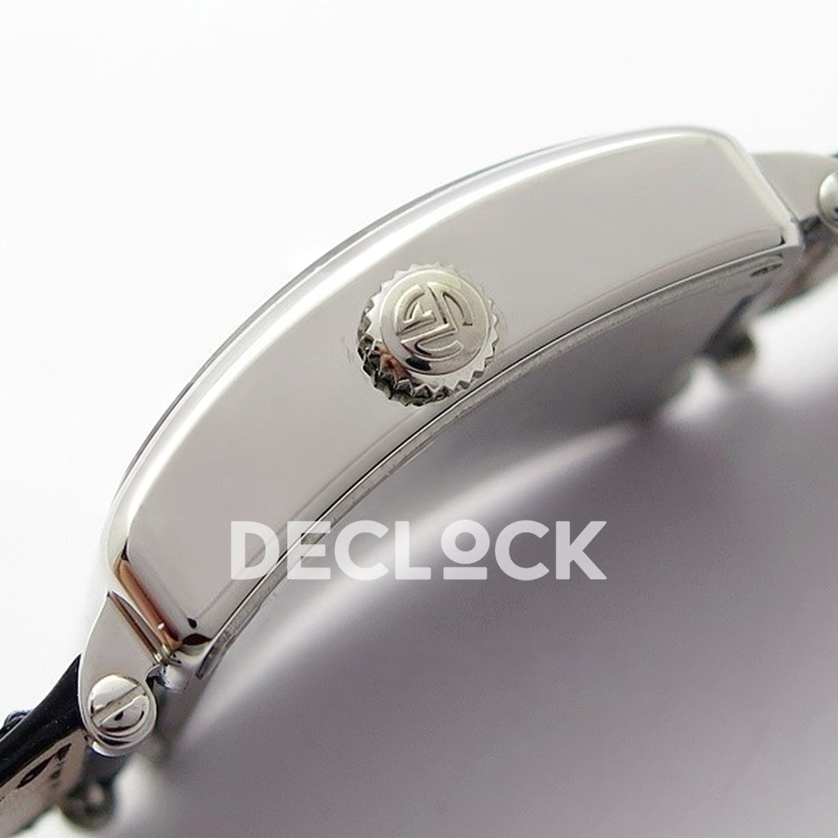 Franck Muller Master Square White Roman Dial Black Leather - Crown side profile