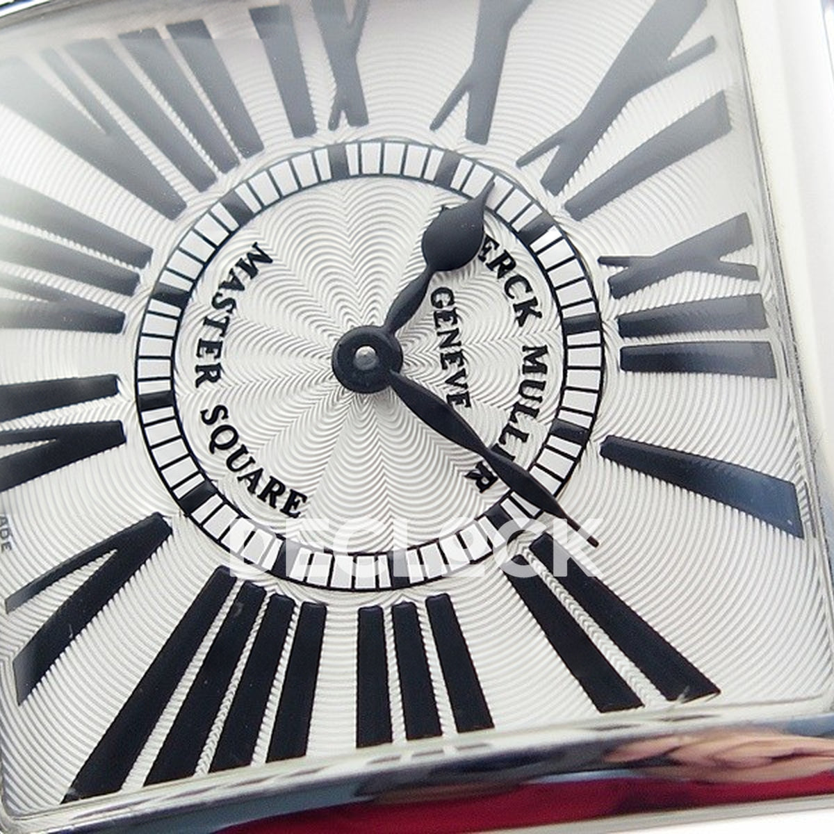 Franck Muller Master Square White Roman Dial Black Leather - Dial close-up