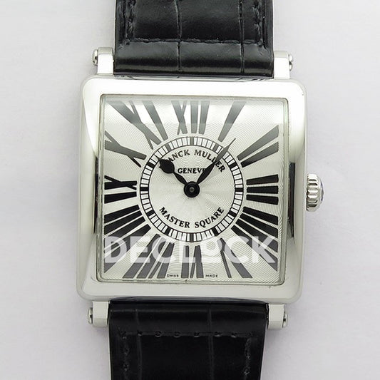 Franck Muller Master Square White Roman Dial Black Leather - Front view
