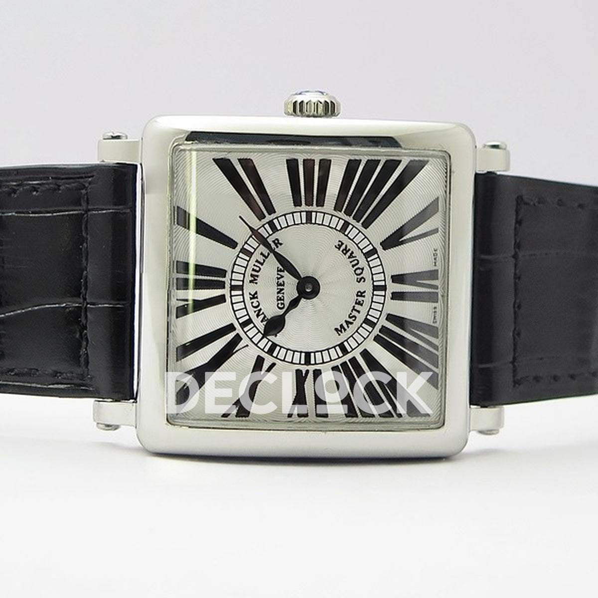 Franck Muller Master Square White Roman Dial Black Leather - Horizontal front view