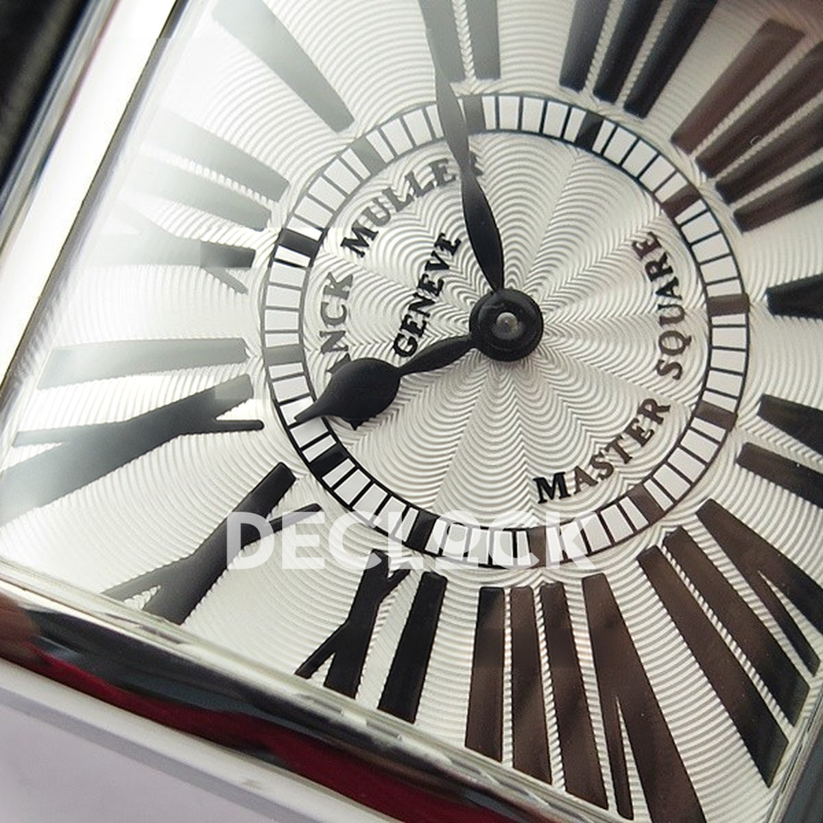 Franck Muller Master Square White Roman Dial Black Leather - Numerals detail