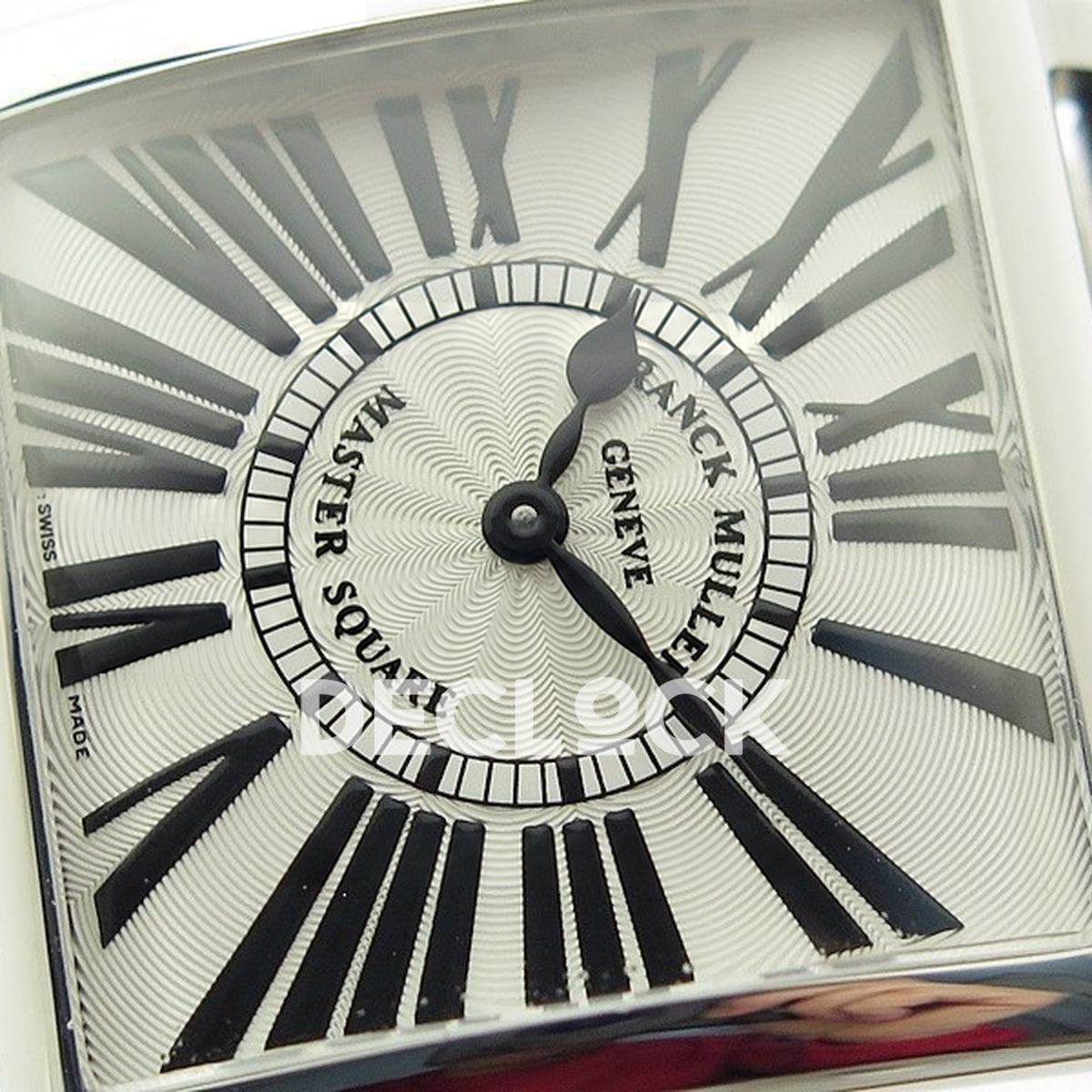 Franck Muller Master Square White Roman Dial Green Leather - Dial close-up
