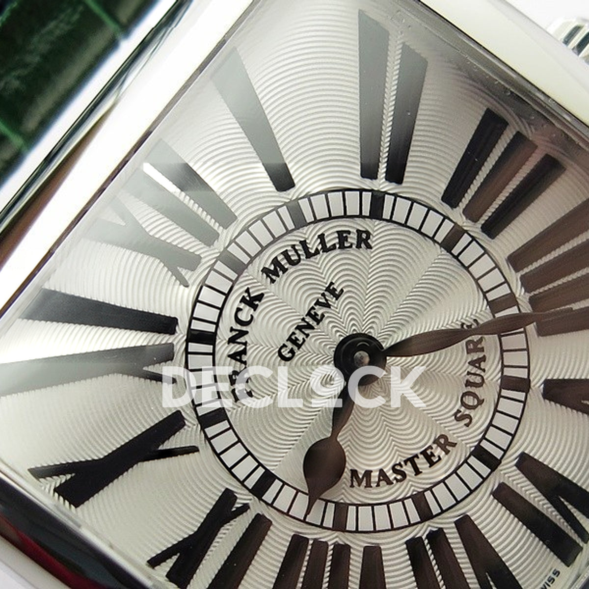 Franck Muller Master Square White Roman Dial Green Leather - Dial texture