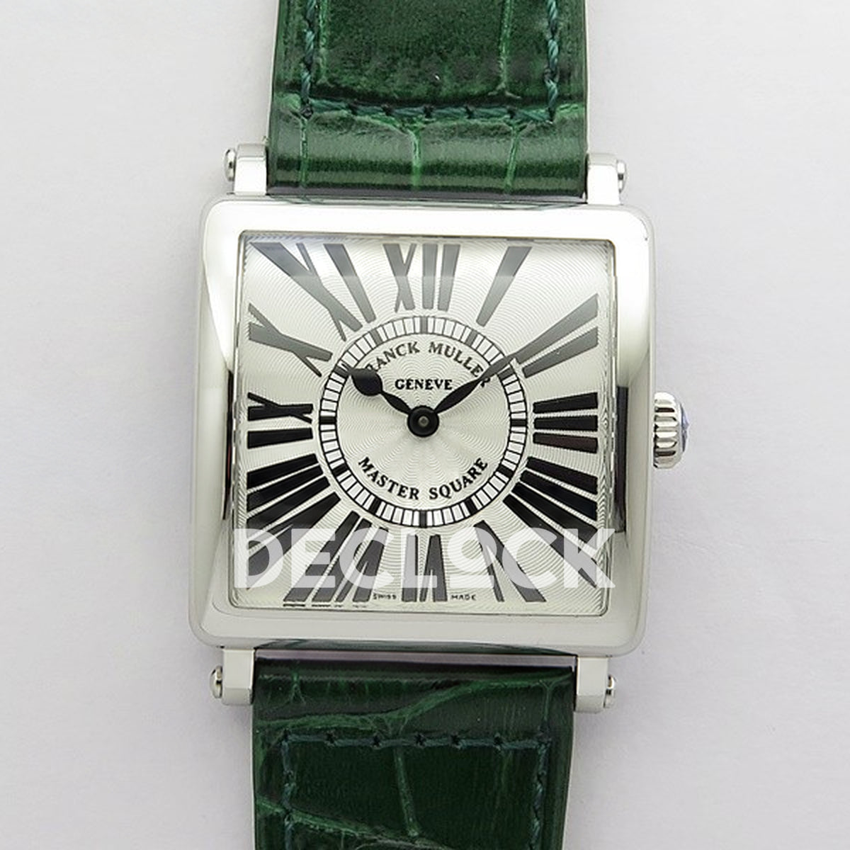 Franck Muller Master Square White Roman Dial Green Leather - Front view