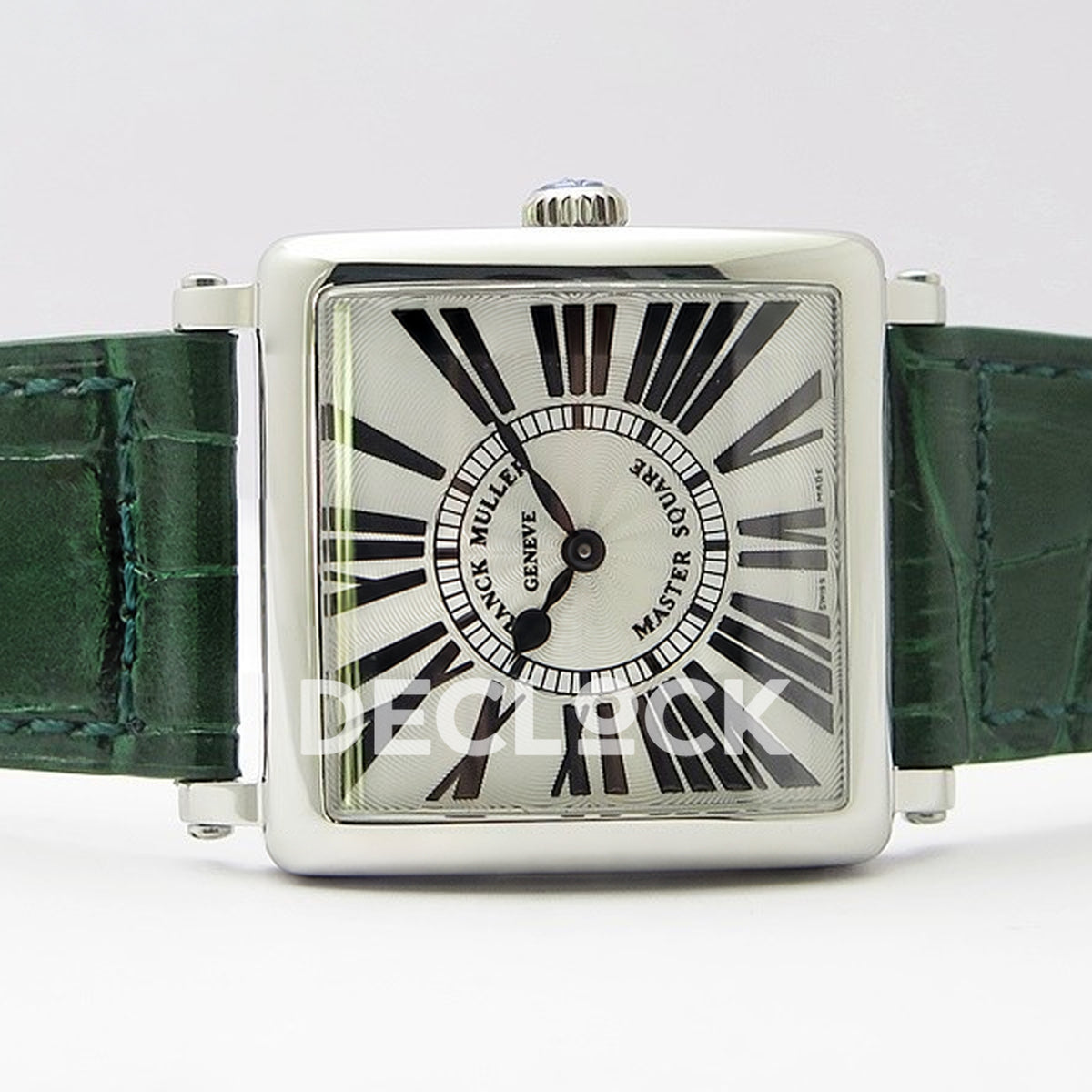 Franck Muller Master Square White Roman Dial Green Leather - Horizontal front view