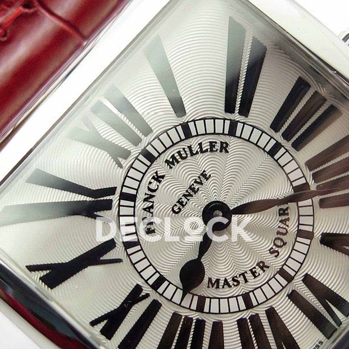 Franck Muller Master Square White Roman Dial Red Leather - Dial texture
