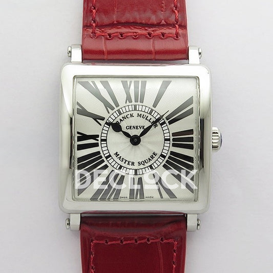 Franck Muller Master Square White Roman Dial Red Leather - Front view