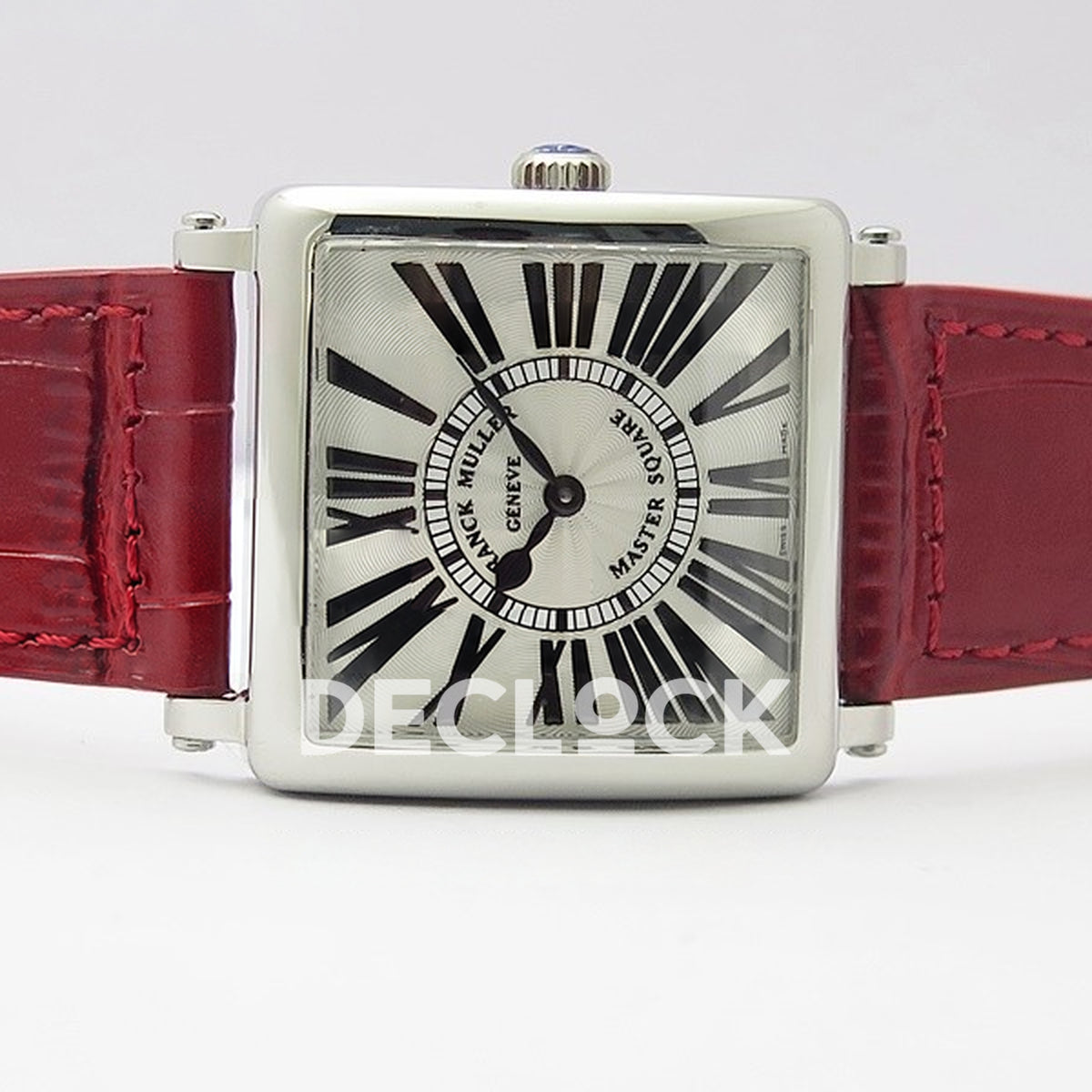 Franck Muller Master Square White Roman Dial Red Leather - Horizontal front view