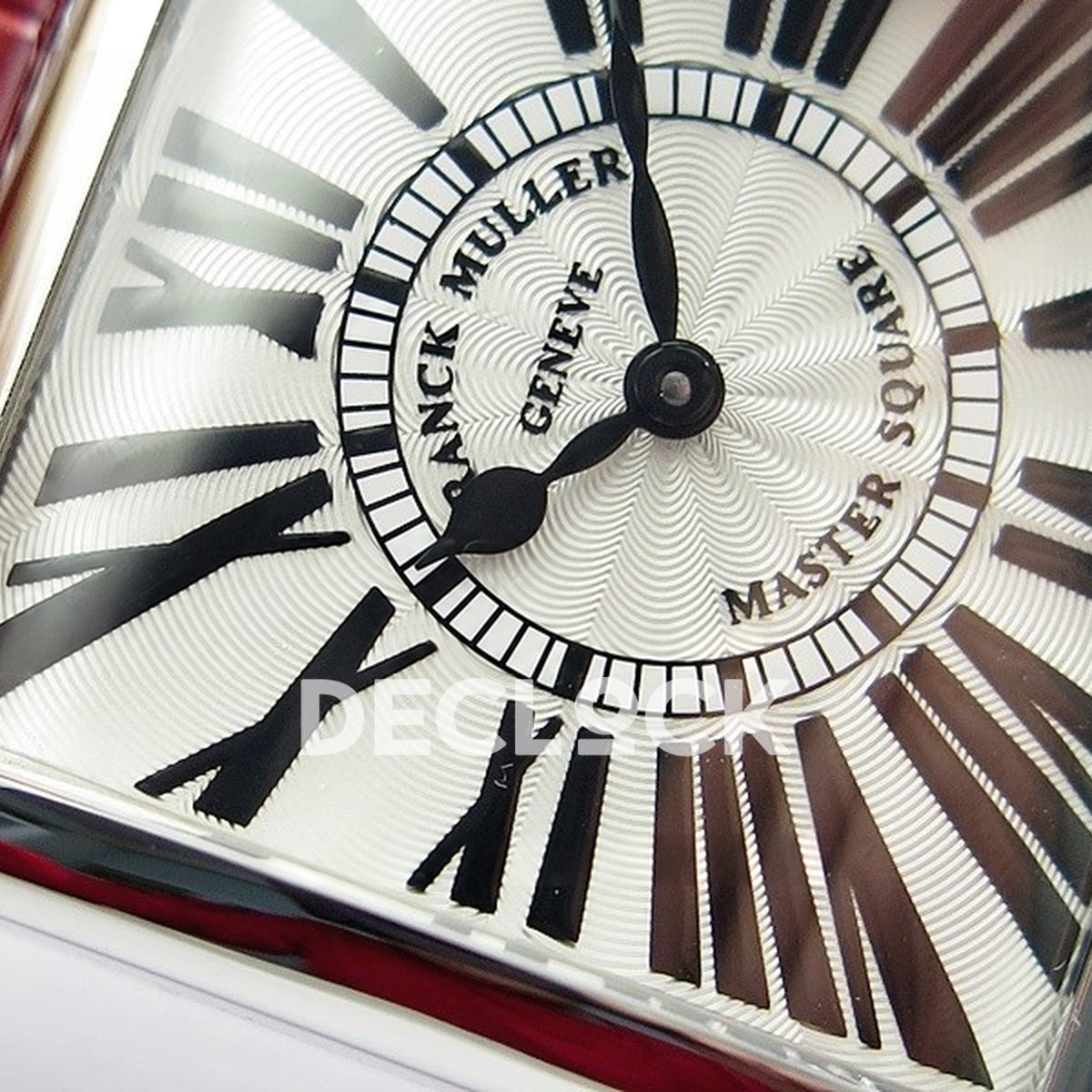 Franck Muller Master Square White Roman Dial Red Leather - Numerals detail