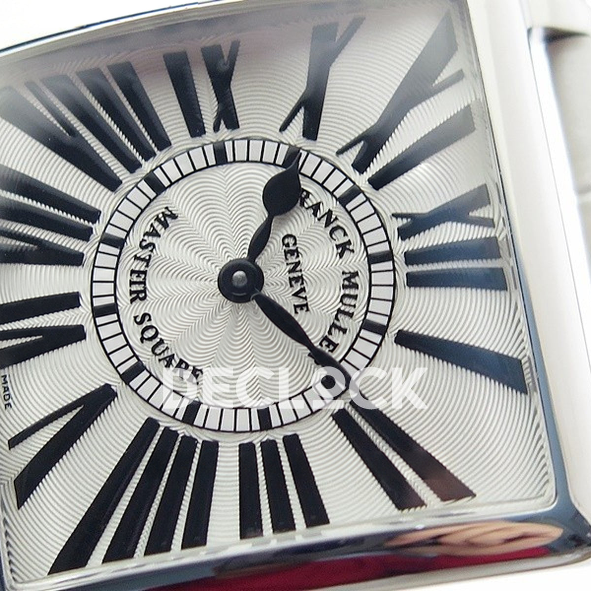 Franck Muller Master Square White Roman Dial White Leather - Dial close-up