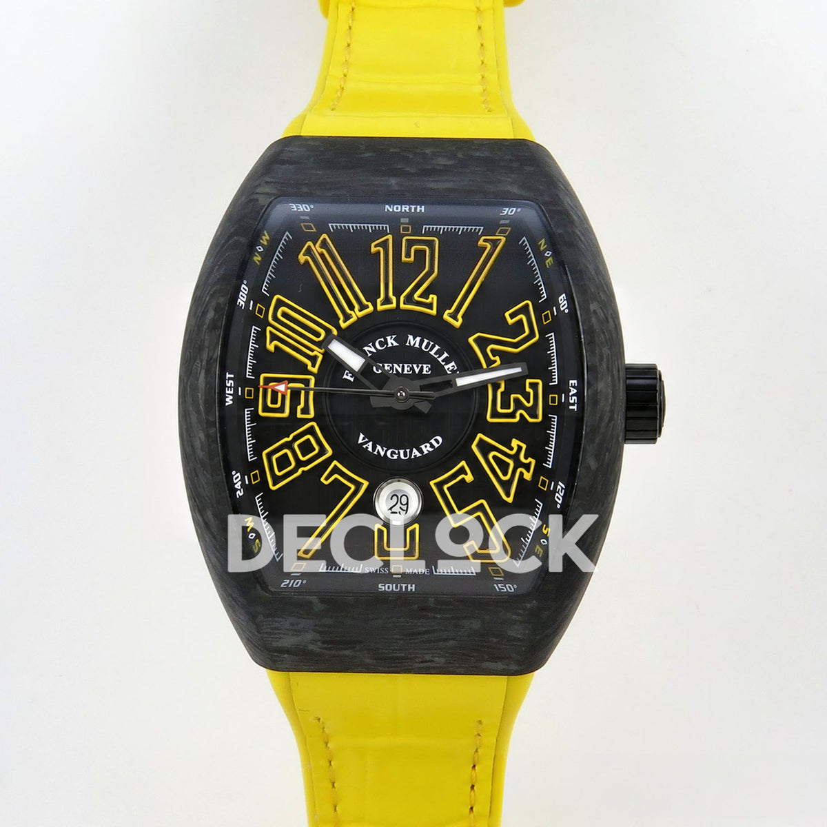 Franck Muller Vanguard Carbon Look Black Yellow ABF A2824 replica - front