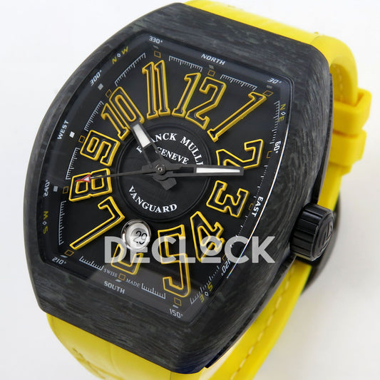 Franck Muller Vanguard Carbon Look Black Yellow ABF A2824 replica - three quarter