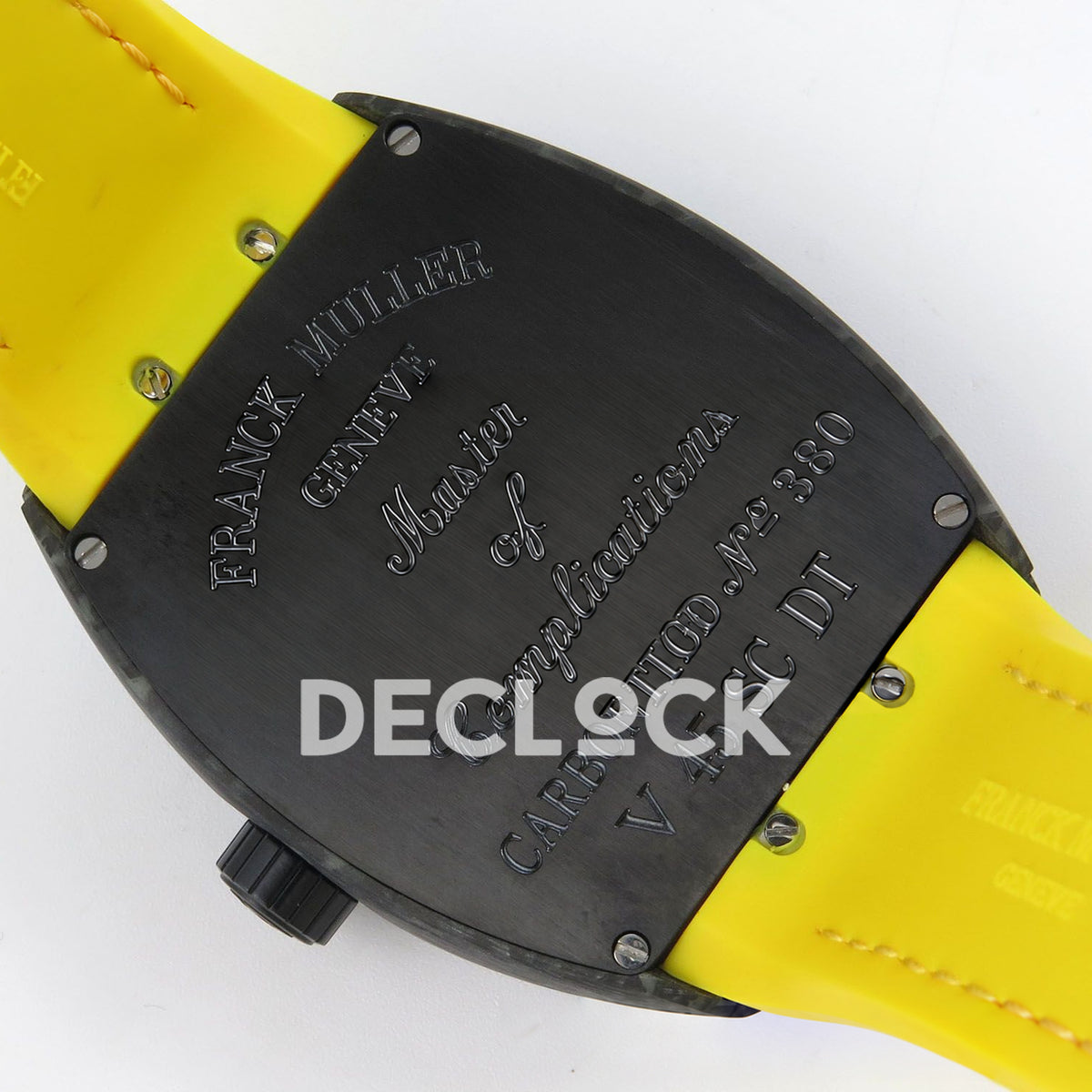 Franck Muller Vanguard Carbon Look Black Yellow ABF A2824 replica - engraved caseback