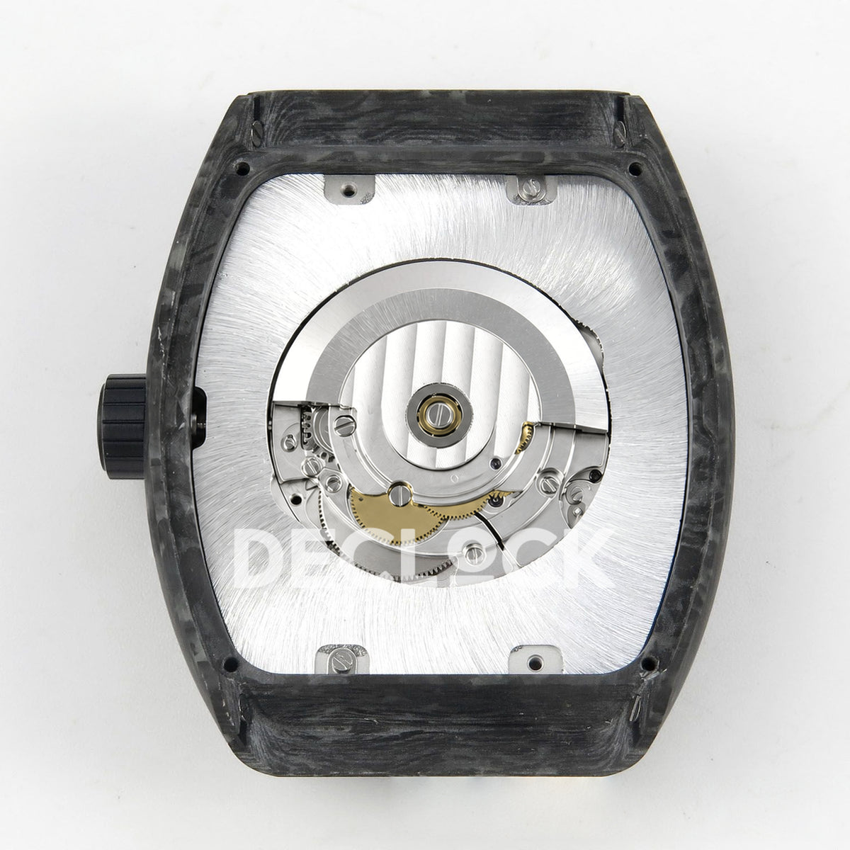Franck Muller Vanguard Carbon Look Black Yellow ABF A2824 replica - movement back angle