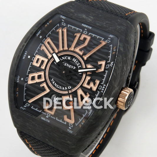 Franck Muller Vanguard Carbon Rose Gold Markers ABF replica - three quarter