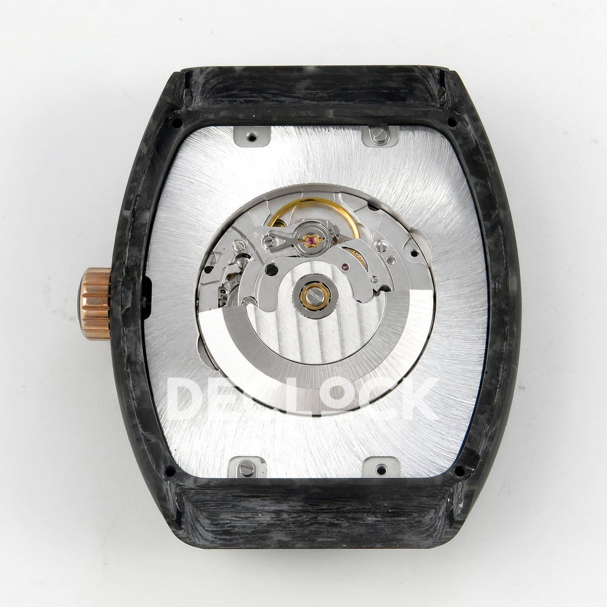 Franck Muller Vanguard Carbon Rose Gold Markers ABF replica - movement back angle