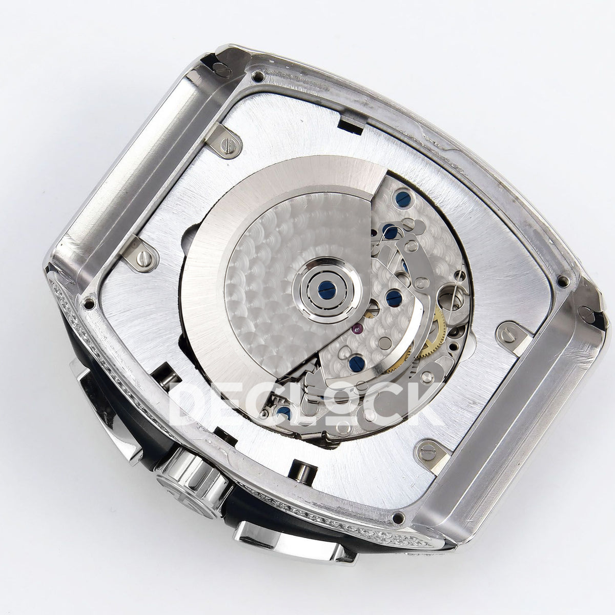 Franck Muller Vanguard Chrono Steel Pave Black Subdials ABF A7750 replica - movement rotor back angle