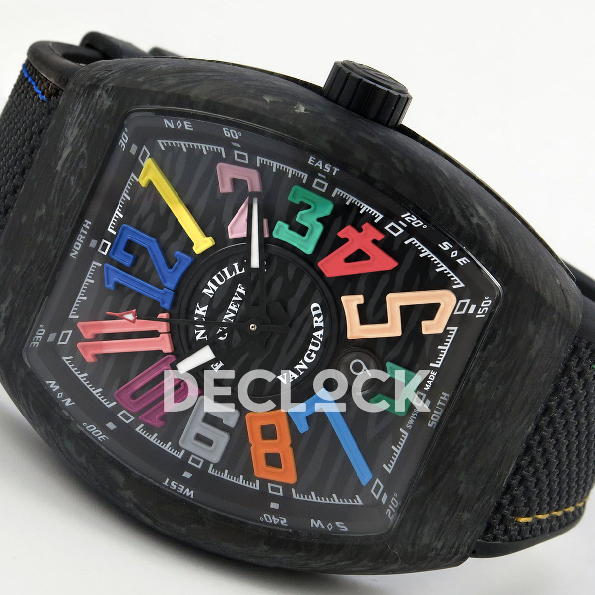Franck Muller Vanguard Color Dreams Carbon Multicolour Stitch ABF A2824 replica - dial angle right