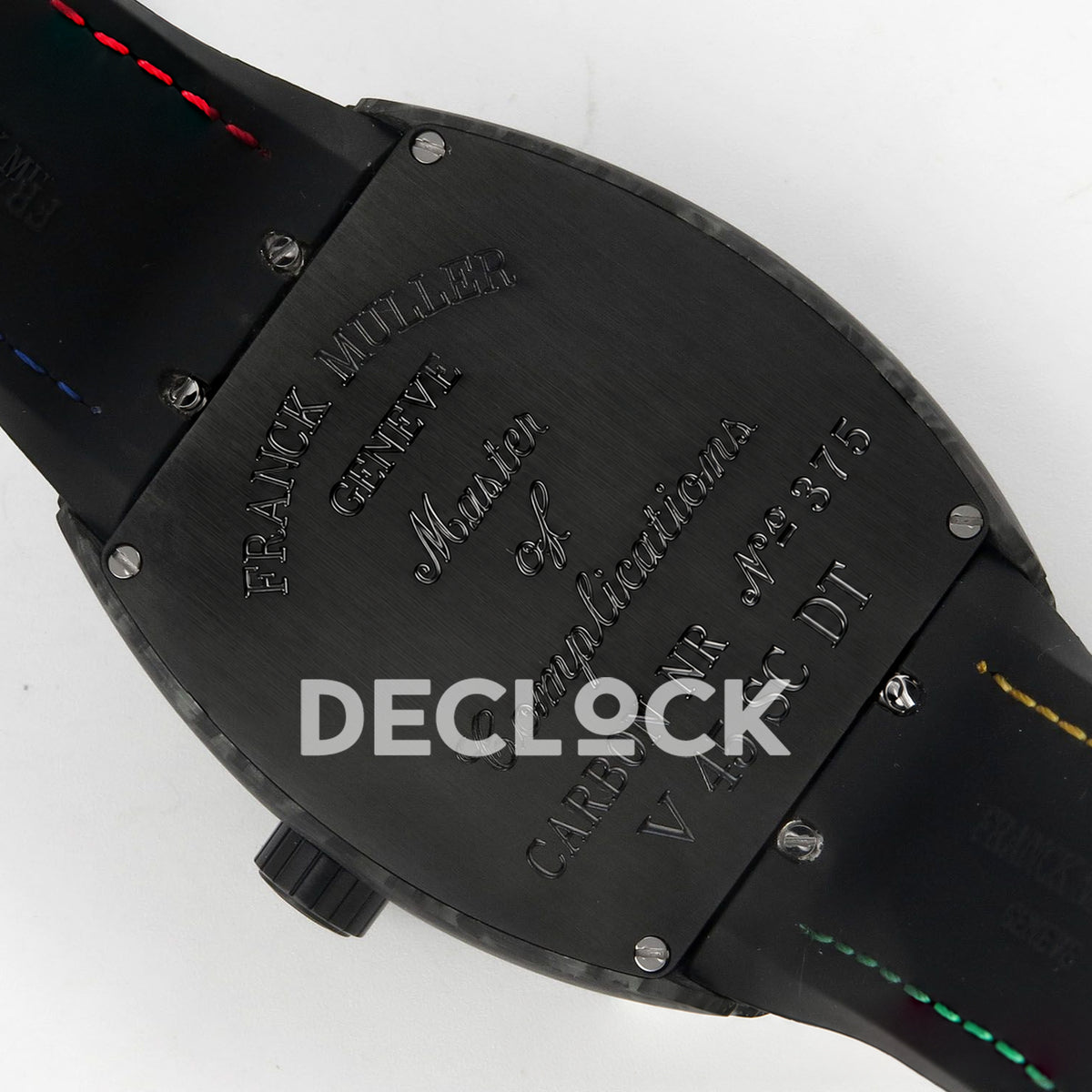 Franck Muller Vanguard Color Dreams Carbon Multicolour Stitch ABF A2824 replica - engraved caseback