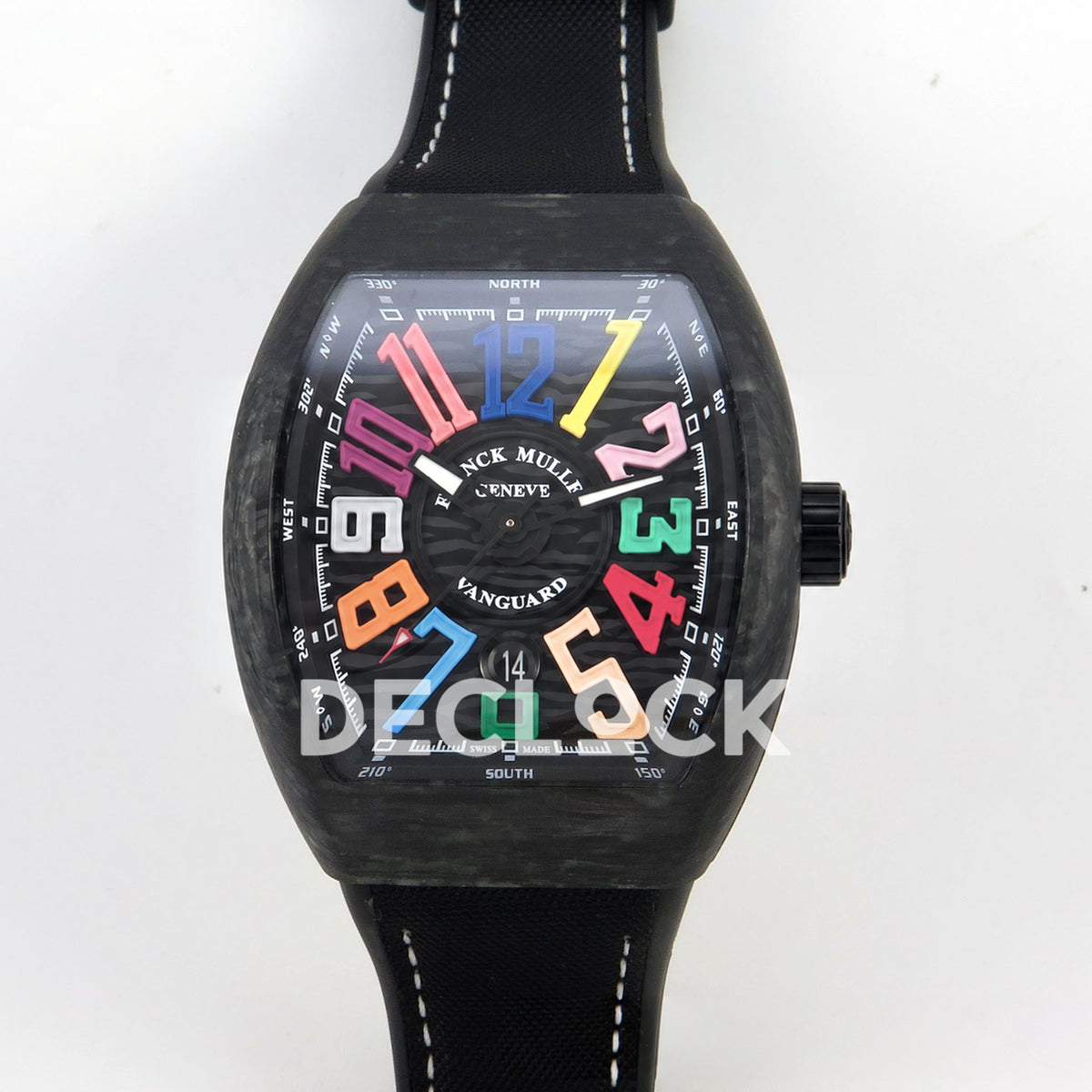 Franck Muller Vanguard Color Dreams Carbon White Stitch ABF A2824 replica - front