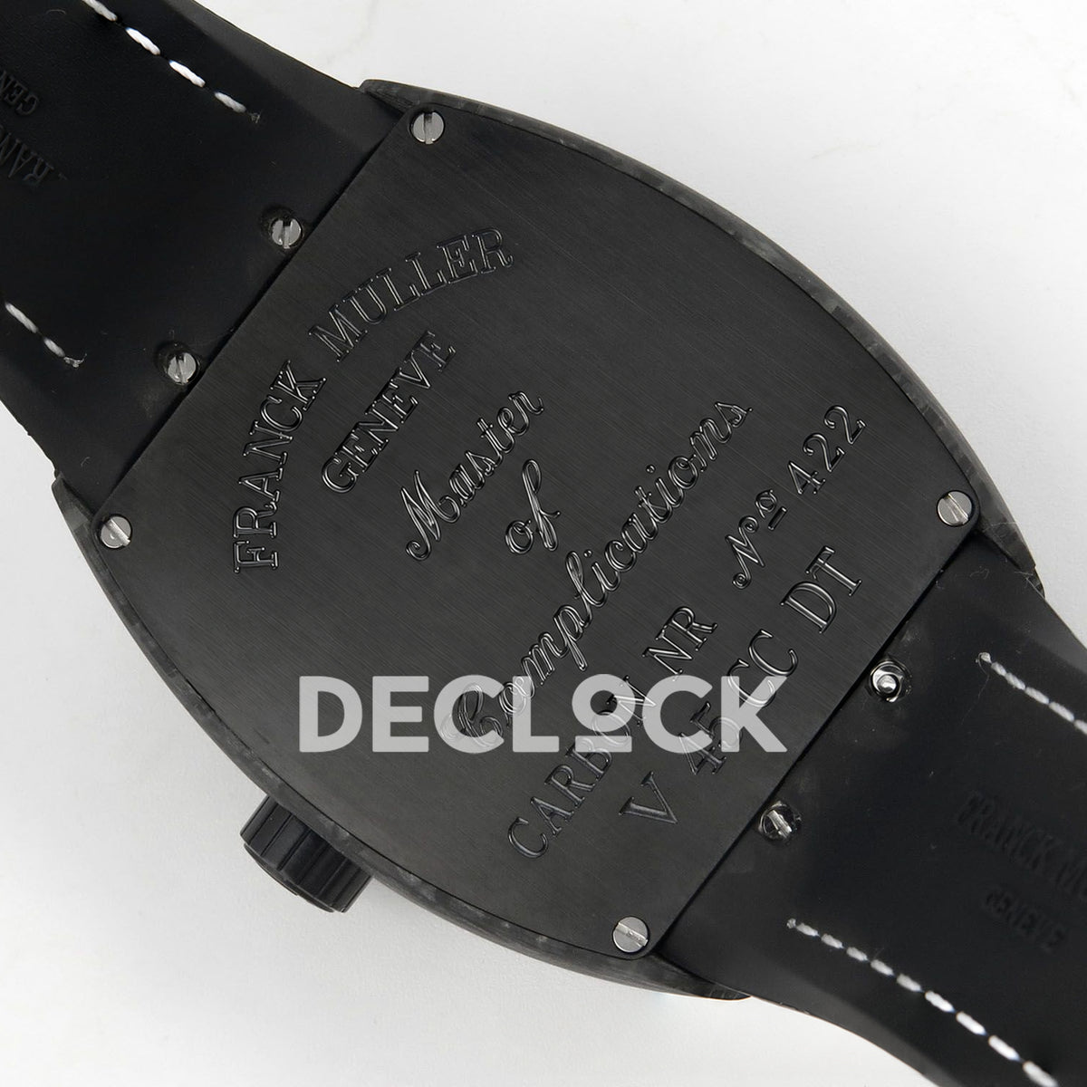 Franck Muller Vanguard Color Dreams Carbon White Stitch ABF A2824 replica - engraved caseback