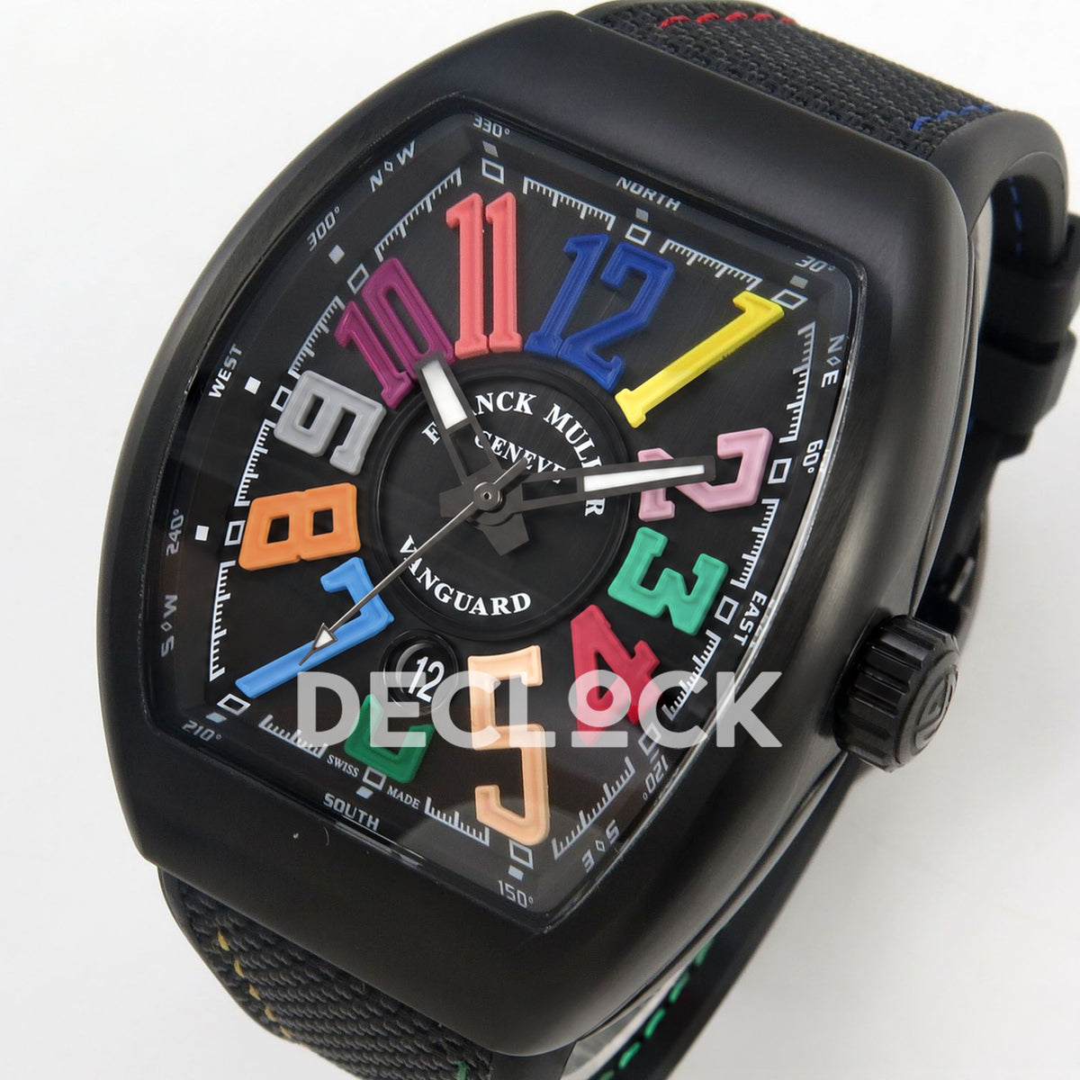 Franck Muller Vanguard Color Dreams DLC Black Nylon ABF A2824 replica - three quarter