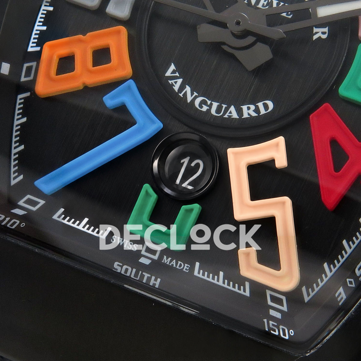 Franck Muller Vanguard Color Dreams DLC Black Nylon ABF A2824 replica - date closeup