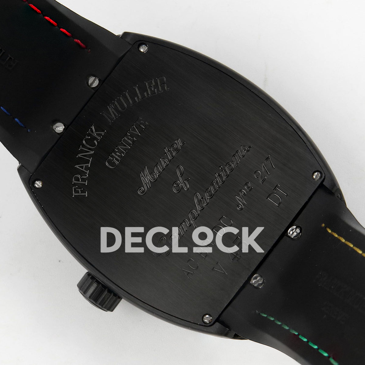Franck Muller Vanguard Color Dreams DLC Black Nylon ABF A2824 replica - engraved caseback