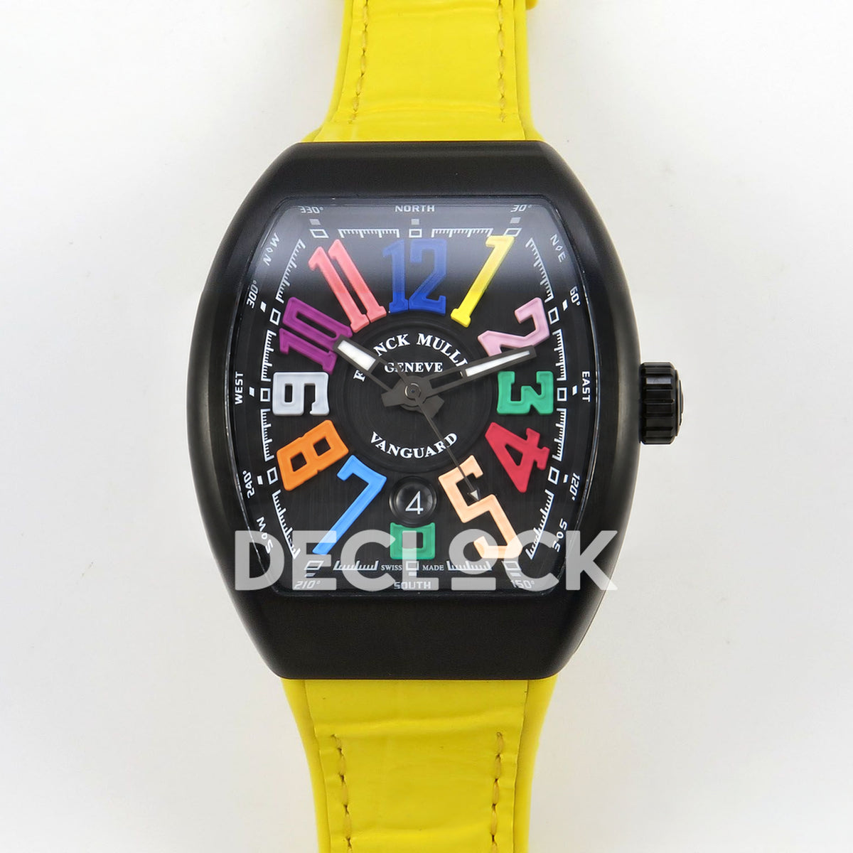 Franck Muller Vanguard Color Dreams DLC Yellow Nylon ABF A2824 replica - front