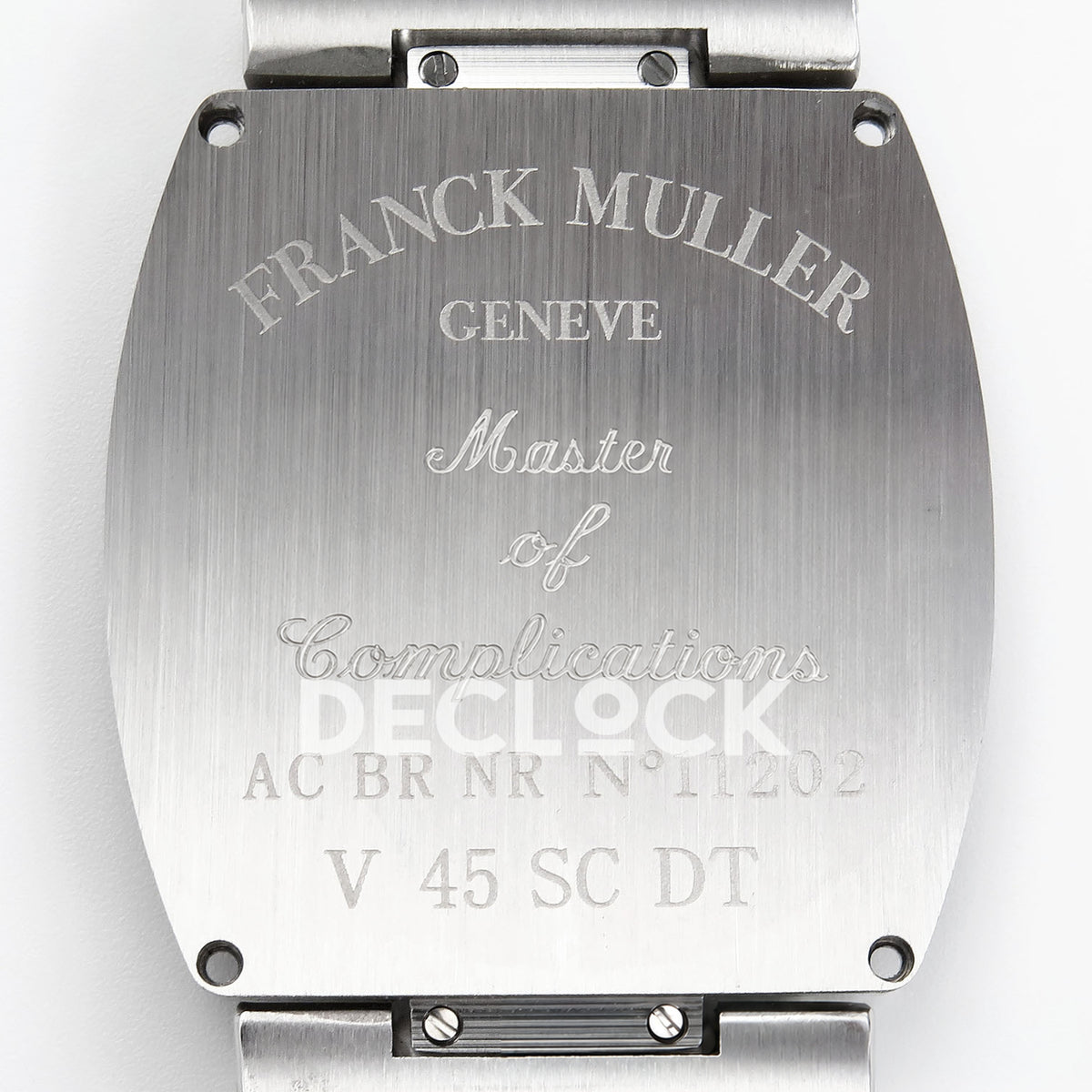 Franck Muller Vanguard FR2NCK Steel White ABF A2824 replica - engraved caseback