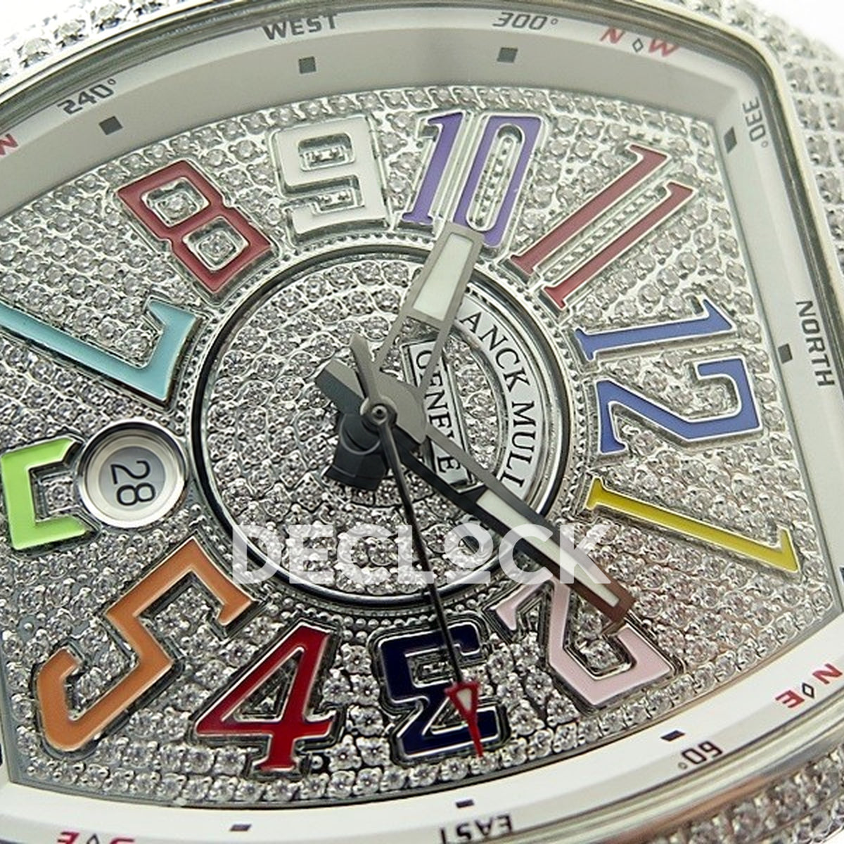 Franck Muller Vanguard Pavé Color Markers - Dial close-up