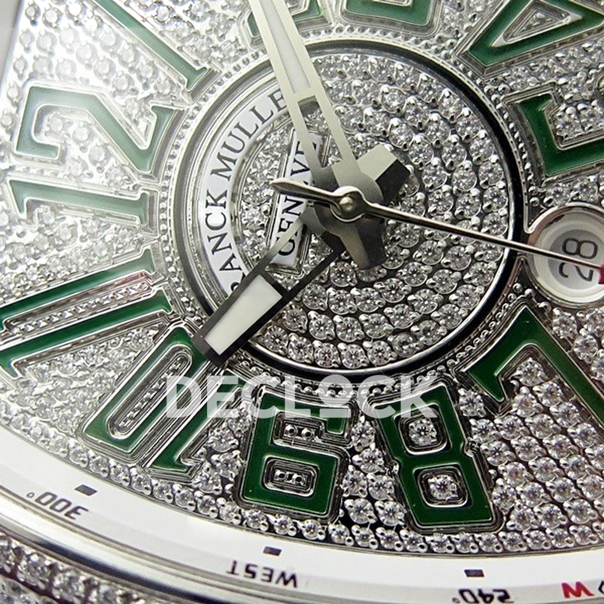 Franck Muller Vanguard Pavé Green - Dial texture