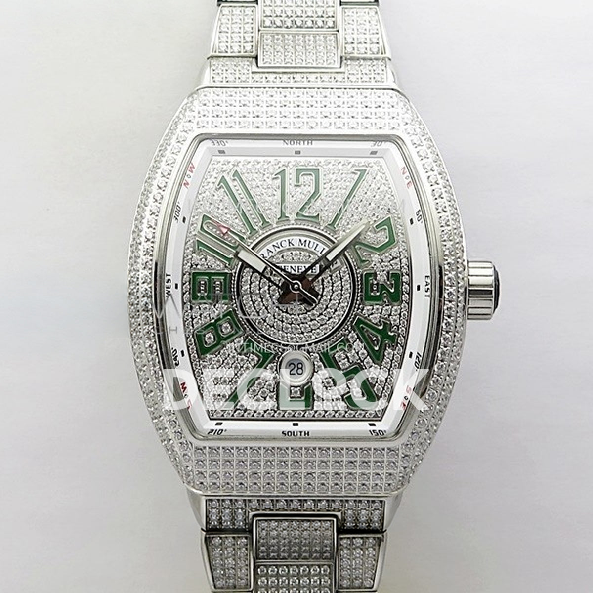 Franck Muller Vanguard Pavé Green - Front view