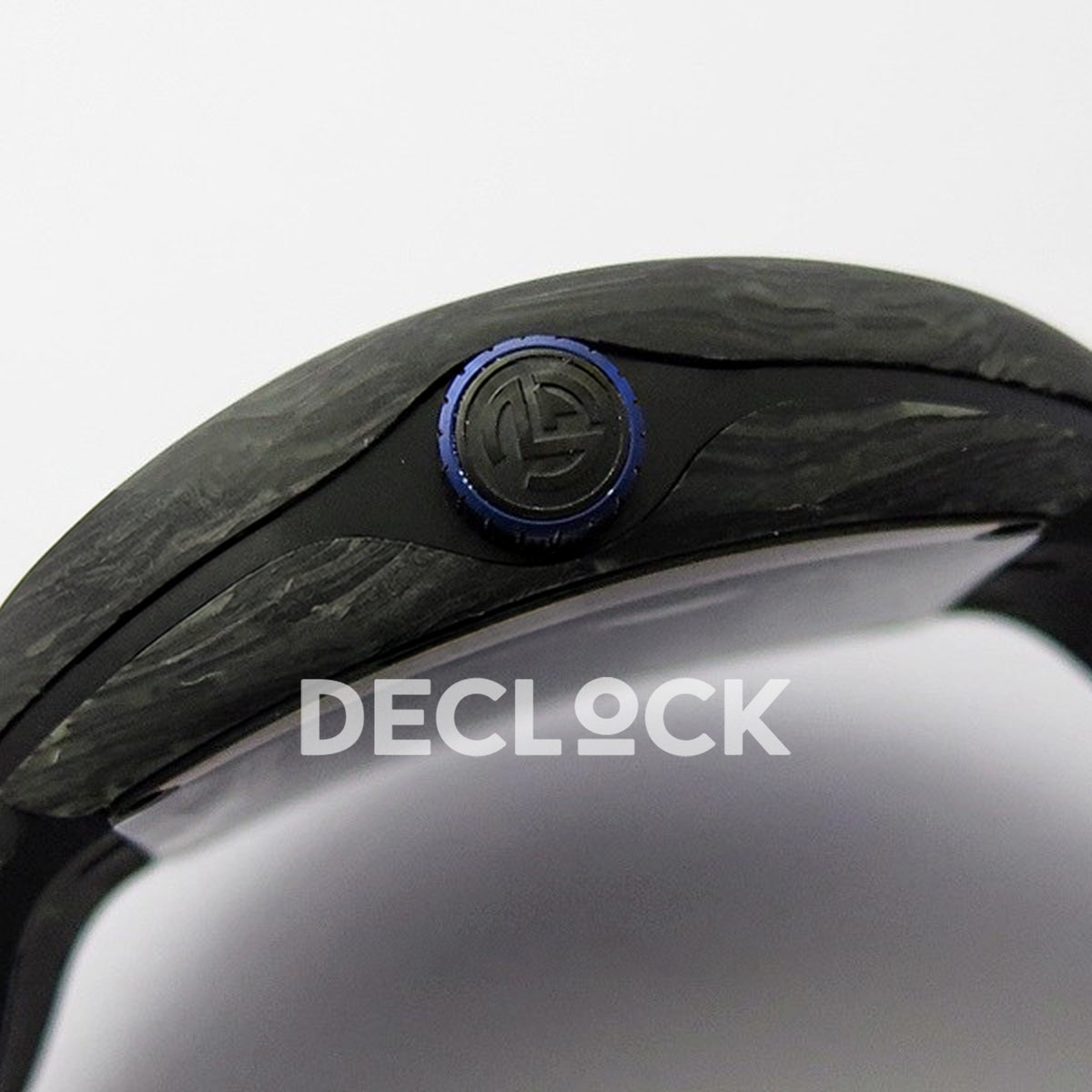 Franck Muller Vanguard Racing Carbon Blue Purple - Crown side profile