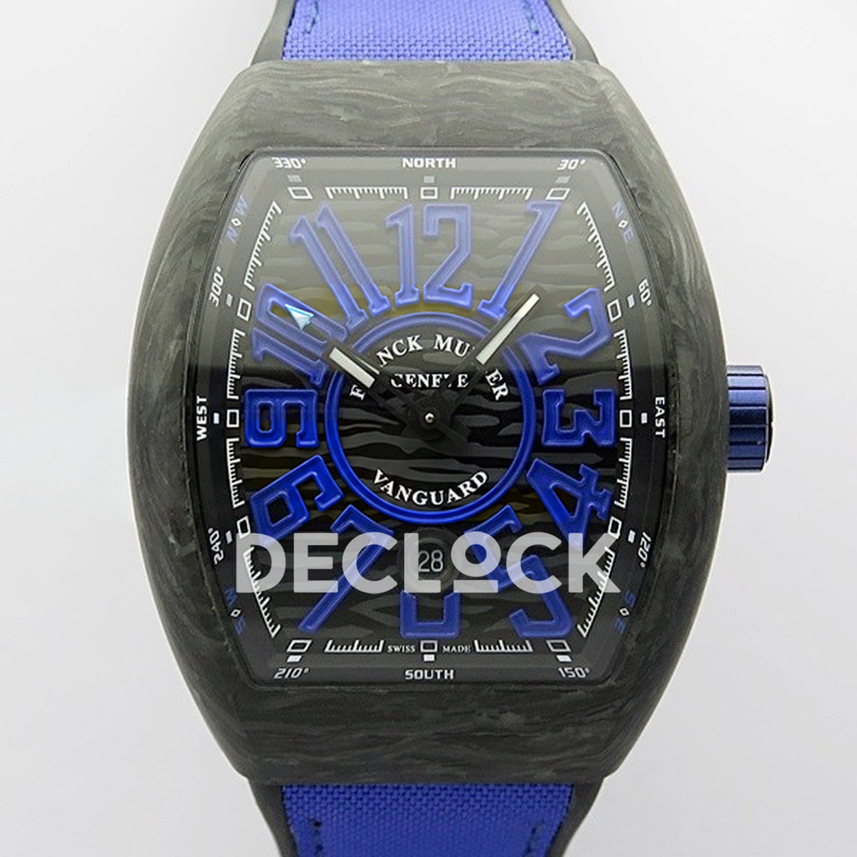 Franck Muller Vanguard Racing Carbon Blue Purple - Front view
