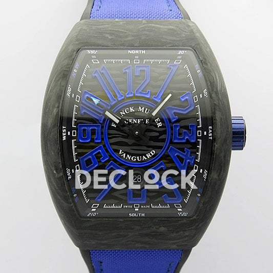 Franck Muller Vanguard Racing Carbon Blue Purple - Front view