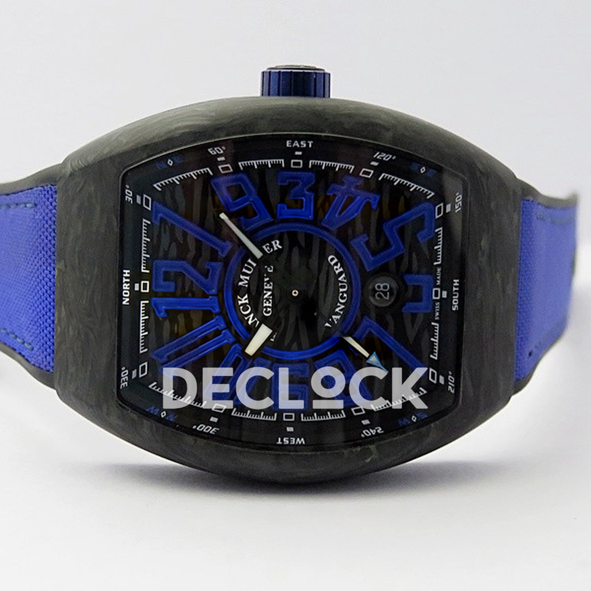 Franck Muller Vanguard Racing Carbon Blue Purple - Horizontal front view