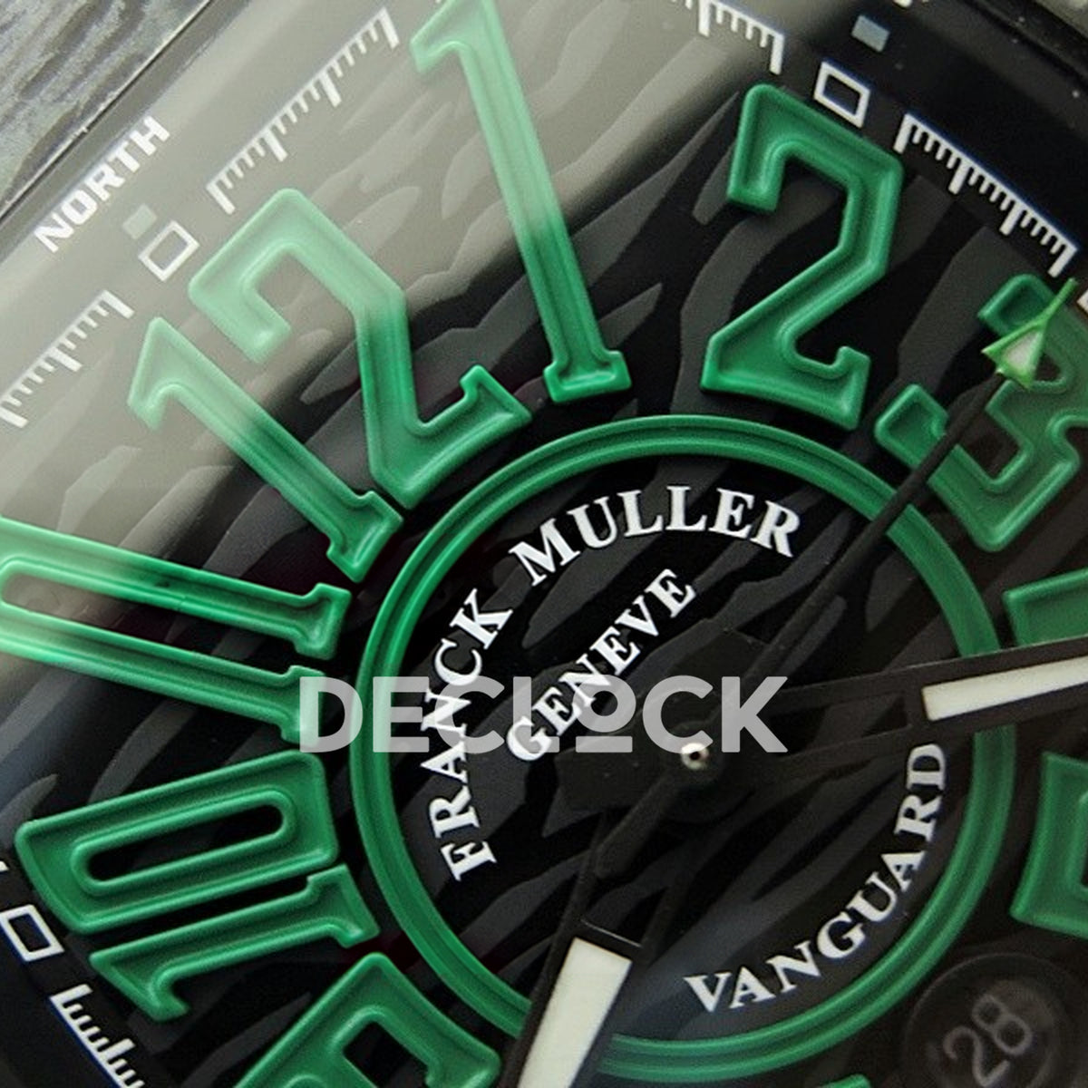 Franck Muller Vanguard Racing Carbon Green - Brand and dial detail
