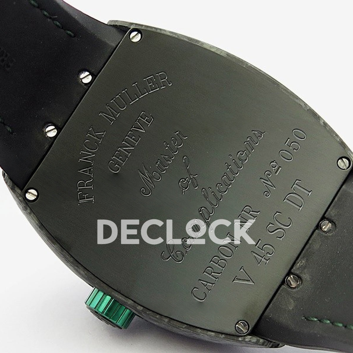 Franck Muller Vanguard Racing Carbon Green - Case back engraving