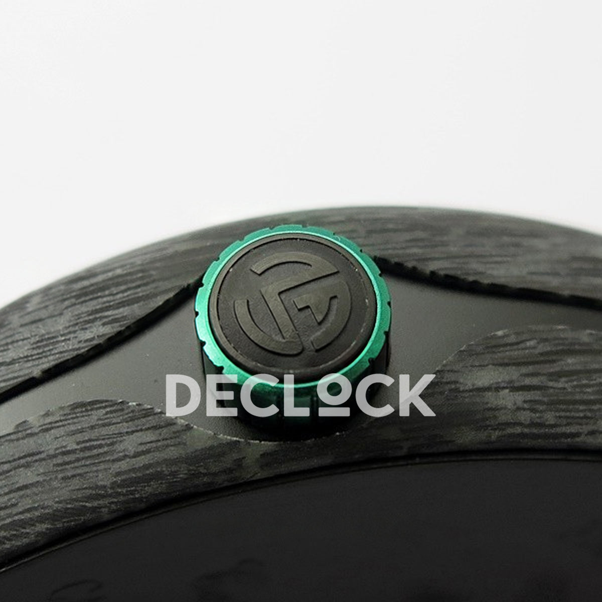 Franck Muller Vanguard Racing Carbon Green - Crown close-up