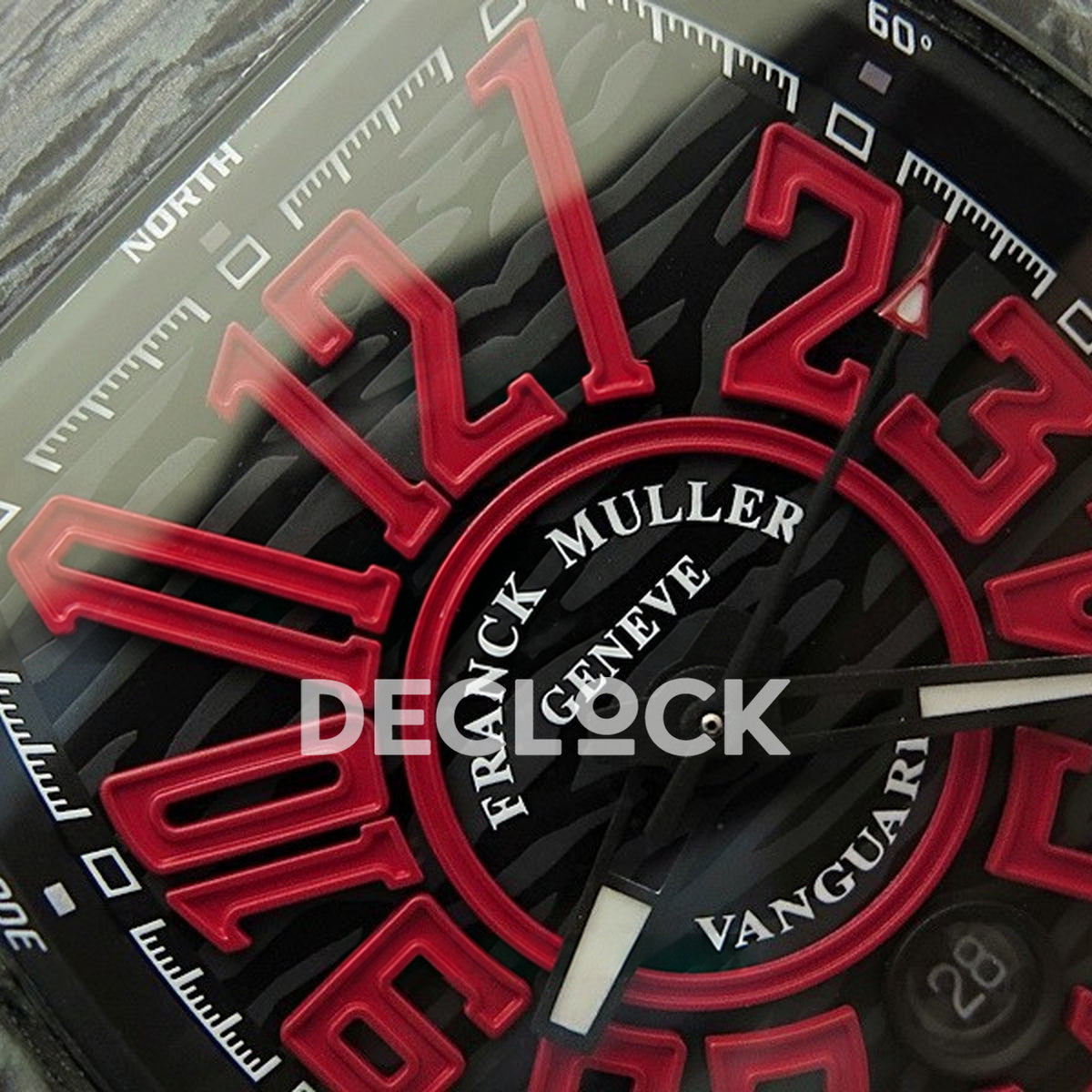 Franck Muller Vanguard Racing Carbon Red - Brand and dial detail
