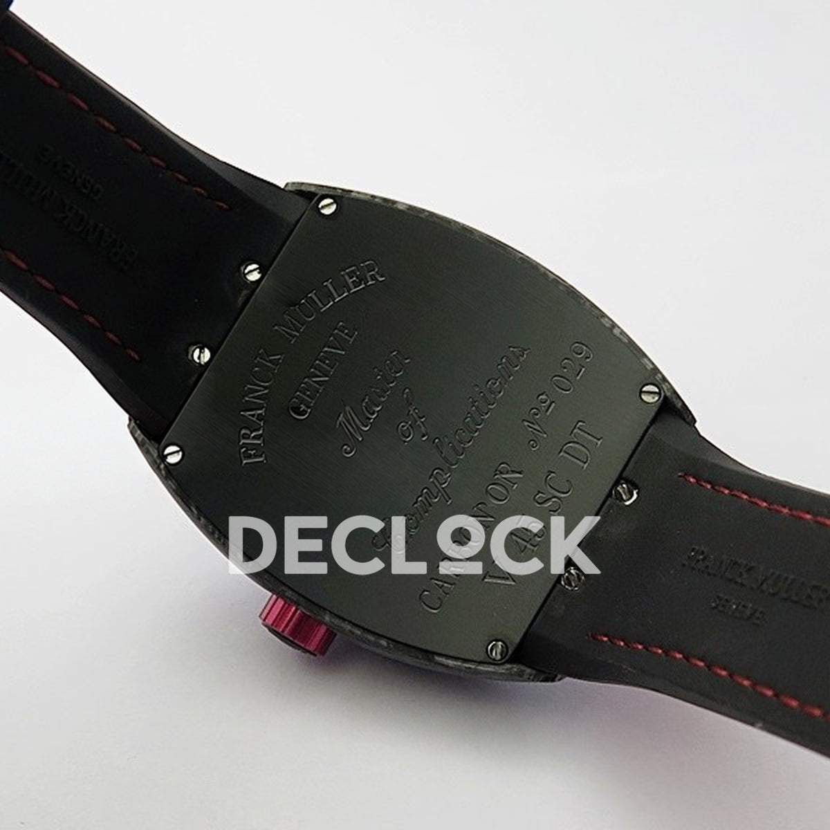 Franck Muller Vanguard Racing Carbon Red - Case back and strap