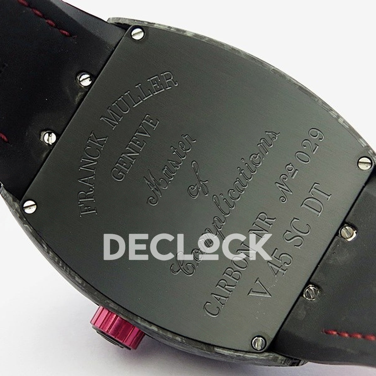 Franck Muller Vanguard Racing Carbon Red - Case back engraving